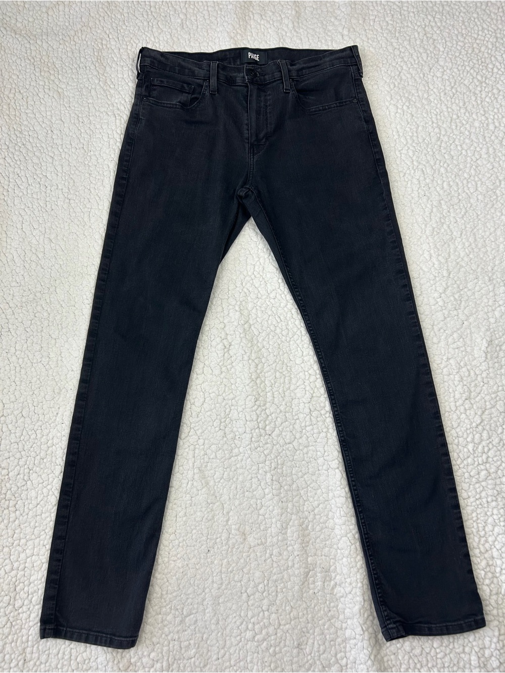 PAIGE Jeans Lennox Men's 34 Color Eerie Black 5 Pocket Designer Stretch Slim Fit